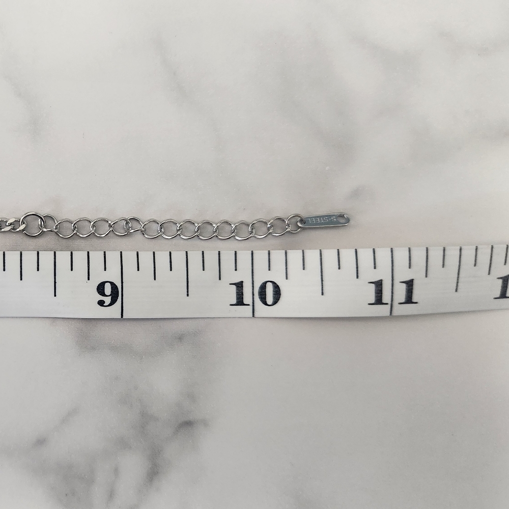 Boho Silver Diamond Dangle Anklet Bracelet - Picture 10 of 10